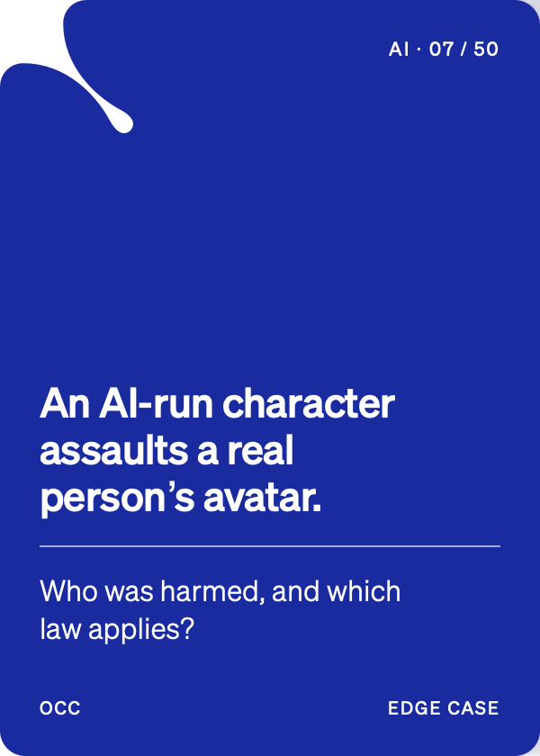 AI deck edge case: an AI-run character assaults a real person’s avatar